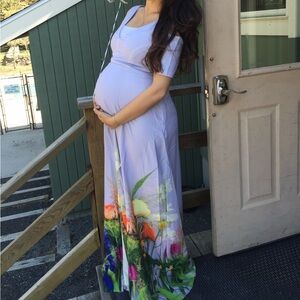 ASOS Lavender Floral Maternity Maxi Dress